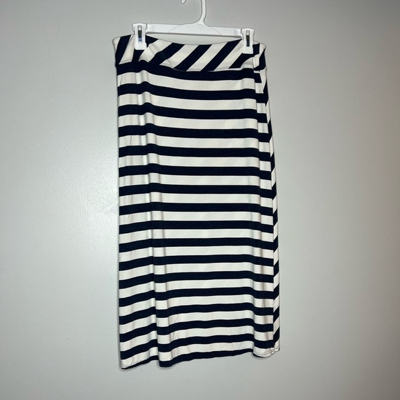 Athleta Ribbon Stripe Faux Wrap Tulip Hem Midi Skirt - Picture 5 of 6